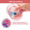 Mckkor Leak Proof Travel Denture Bath Case for Full Dentures, Denture Cups for Soaking Dentures, Denture Container Cups with Brush for Dentures, Aligner, Retainers, Mouth Guard (Transparent Rouge) view 3