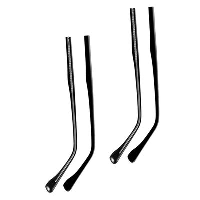 WHAMVOX 2Pairs Replacement Eyeglass Legs for Metal Frames Black Flat Convex Tooth Temples Includes Screws Screwdriver Convenient Repair for Eyeglasses