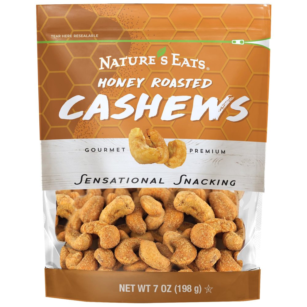 Nature's Eats Honey Roasted Cashews 7oz
