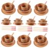 NOLITOY 10Sets Disposable Party Tableware Rice Husk Dinnerware with Plates Cups Bowls Spoons and Safe for Party Foods No Clean Up Required view 1
