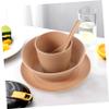NOLITOY 10Sets Disposable Party Tableware Rice Husk Dinnerware with Plates Cups Bowls Spoons and Safe for Party Foods No Clean Up Required view 2