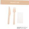 MUCKLILY 12Sets Disposable Cutlery Kit Forks Spoons Napkins Cutter Tableware for Parties Weddings Banquets Events view 2