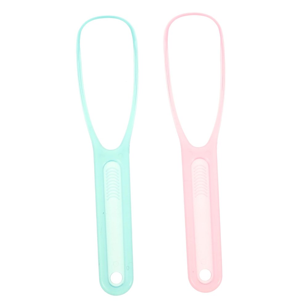 SHERCHPRY 2pcs Tongue Scraper Set for Adults and Boys and Girls Essential Tongue Cleaning Tool Removes Bad Breath and Coating Stainless Steel Easy to Use for Daily Oral Care