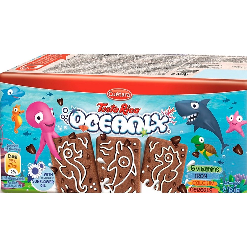 Cutara - Tosta Rica OCEANIX Cookies - 4 x 5.64oz / 160 gr (PACK OF 4)