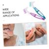 Beaupretty 2Pcs Dual Head Denture Brush Set Non-Slip Handle Portable Toothbrush for False Teeth Cleaning for Home and Travel Care view 3