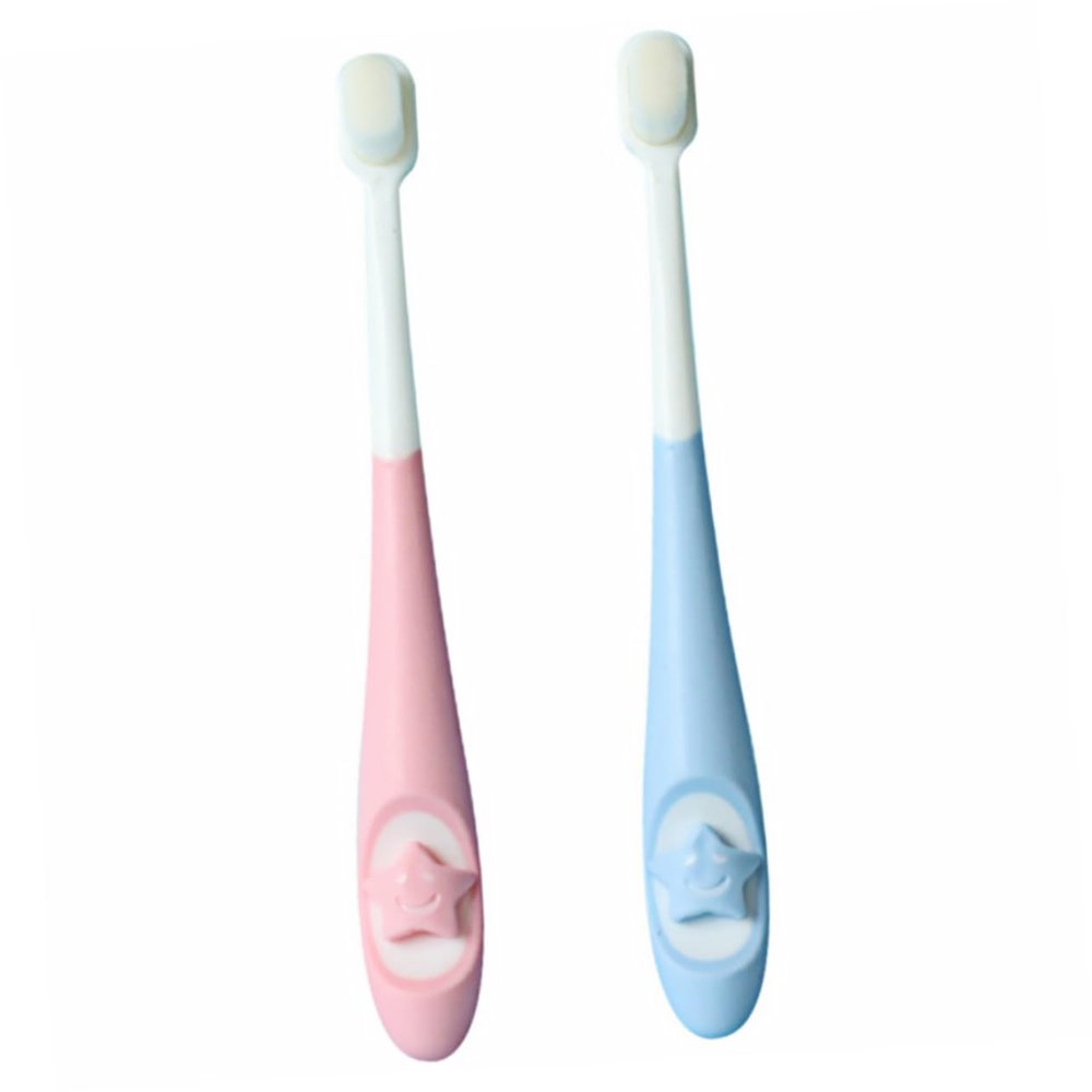 Mikinona Kids Toothbrush Set 2Pcs for 3-6-9 Years Soft Bristle Oral Care Toothbrushes for Toddlers Fun Animal Designs Suction Cup for Easy Handling