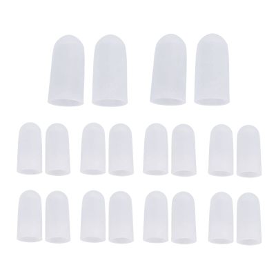 10 Pairs Silicone Toe Protectors, Soft Adjustable Toe Sleeves Breathable Nail Protector for Blisters and Pain Relief