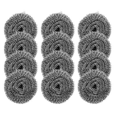 FRCOLOR 12Pcs Steel Wire Scrubbers for Kitchen Cleaning Durable Scouring Pads for Pots and Dishes Decontamination Tool for Home and Restaurant Use