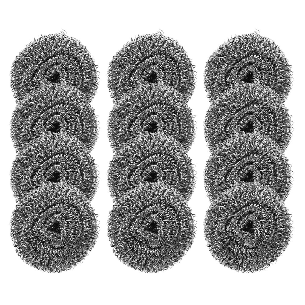 FRCOLOR 12Pcs Steel Wire Scrubbers for Kitchen Cleaning Durable Scouring Pads for Pots and Dishes Decontamination Tool for Home and Restaurant Use