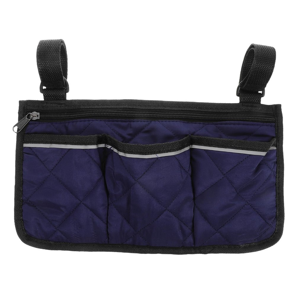 LRXIYODE Multi Functional Wheelchair Side Bag Capacity Storage Pouch for Wheelchairs Armrest Organizer for Transport Wheelchairs and Walkers Easy Attachment Fit