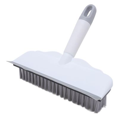 2 in 1 Floor Brush with Stiff and Water Scraper, Portable Scrub Brush for Bathroom, Kitchen Sink, Multifunctional Cleaning Tool