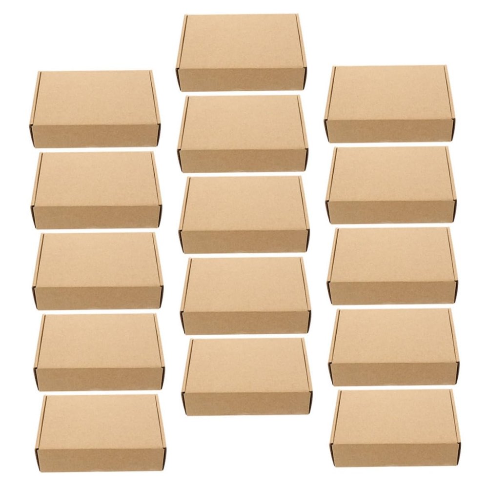 Veemoon 15-Piece Kraft Paper Folding Storage Box Set Lids for Wrapping Packaging and Organizing for Festivals Birthdays and Present Storage