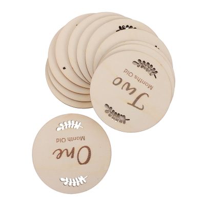 VANZACK 12Pcs Wooden Milestone Cards for Growth Commemorative Keepsakes for Parents Capture Precious Moments for Social Media