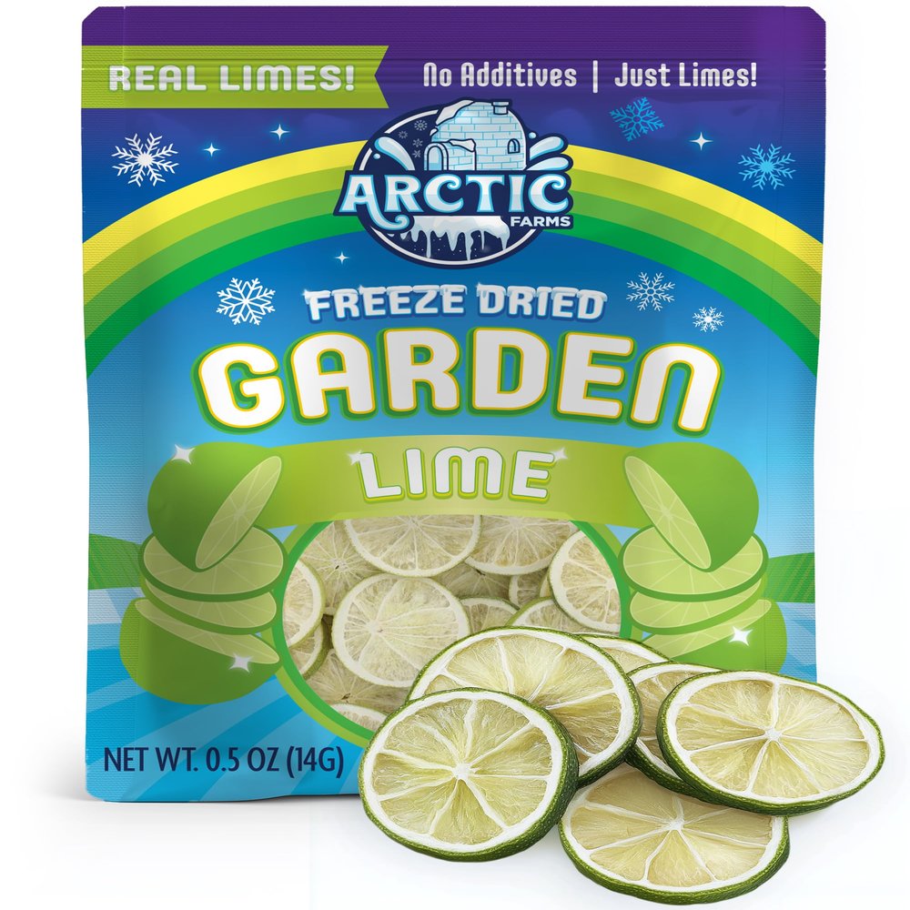 Arctic Farms Freeze Dried Garden Lime Slices Wheels Garnish, 100% Real Fruit (Small Bag)