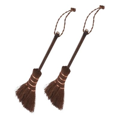 FRCOLOR 2Pcs Mini Handheld Broom Portable Dust Brush with Dense Bristles for Effortless Cleaning Desk Table and Floors Compact and Reusable Broom for Quick Cleanup