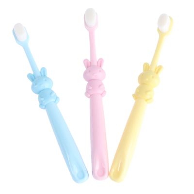 BATHVEVE 3Pcs Adorable Cartoon Toothbrush Soft Bristle Toothbrush for Years Rabbit Design Cleaning for Durable and Cute