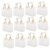 OFFSCH 12Pcs Transparent Storage Bags with Durable Handles for Weddings Souvenirs and Shopping Frosted Tote Bags for Flowers and view 1