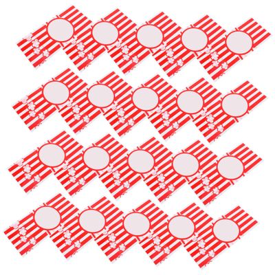 IWOWHERO 100pcs Cellophane Popcorn Snack Bags Twist Ties Stripe Design Treat Bags for Cookies Chocolate and Party Favors