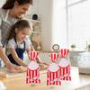 IWOWHERO 100pcs Cellophane Popcorn Snack Bags Twist Ties Stripe Design Treat Bags for Cookies Chocolate and Party Favors view 2