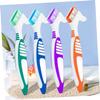 Beaupretty Double-Sided Denture Cleaning Brush Set 4pcs Portable False Teeth Cleaner Deep Cleaning Toothbrush for Dentures Travel-Friendly Kit Tool view 4