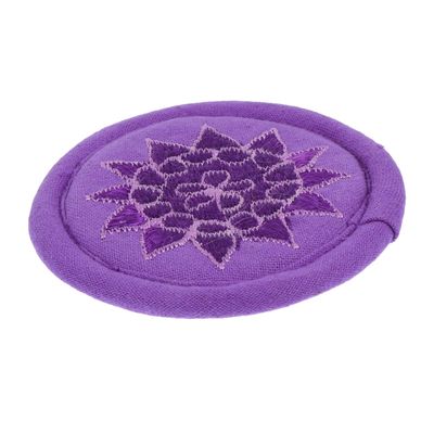 Yardwe Handmade Nepalese Embroidery Tea Pot Mat for Buddha Sound Bowl Cushion Unique Meditation Decor Colorful Design