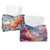 lcndlsoe 2 Pack Tissue Box Cover Holder, Pink Sky Butterfly Flower Rectangle Leather Tissue Case, Decorative Organizer for Tabletop, Bathroom, Car, Office view 1