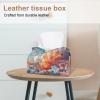 lcndlsoe 2 Pack Tissue Box Cover Holder, Pink Sky Butterfly Flower Rectangle Leather Tissue Case, Decorative Organizer for Tabletop, Bathroom, Car, Office view 2