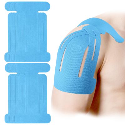 10pcs Kinesiology Tape for Shoulder, Breathable & Latex-Free Pre-Cut Kinesiology Recovery Athletic Sticker Strips for Shoulder Support Stability Muscle Sports