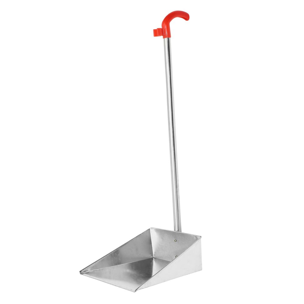 Stainless Steel Dustpan with Long Handle Heavy-Duty Upright Cleaning Shovel for Indoor and Outdoor Use for Home Office Cleaning Style