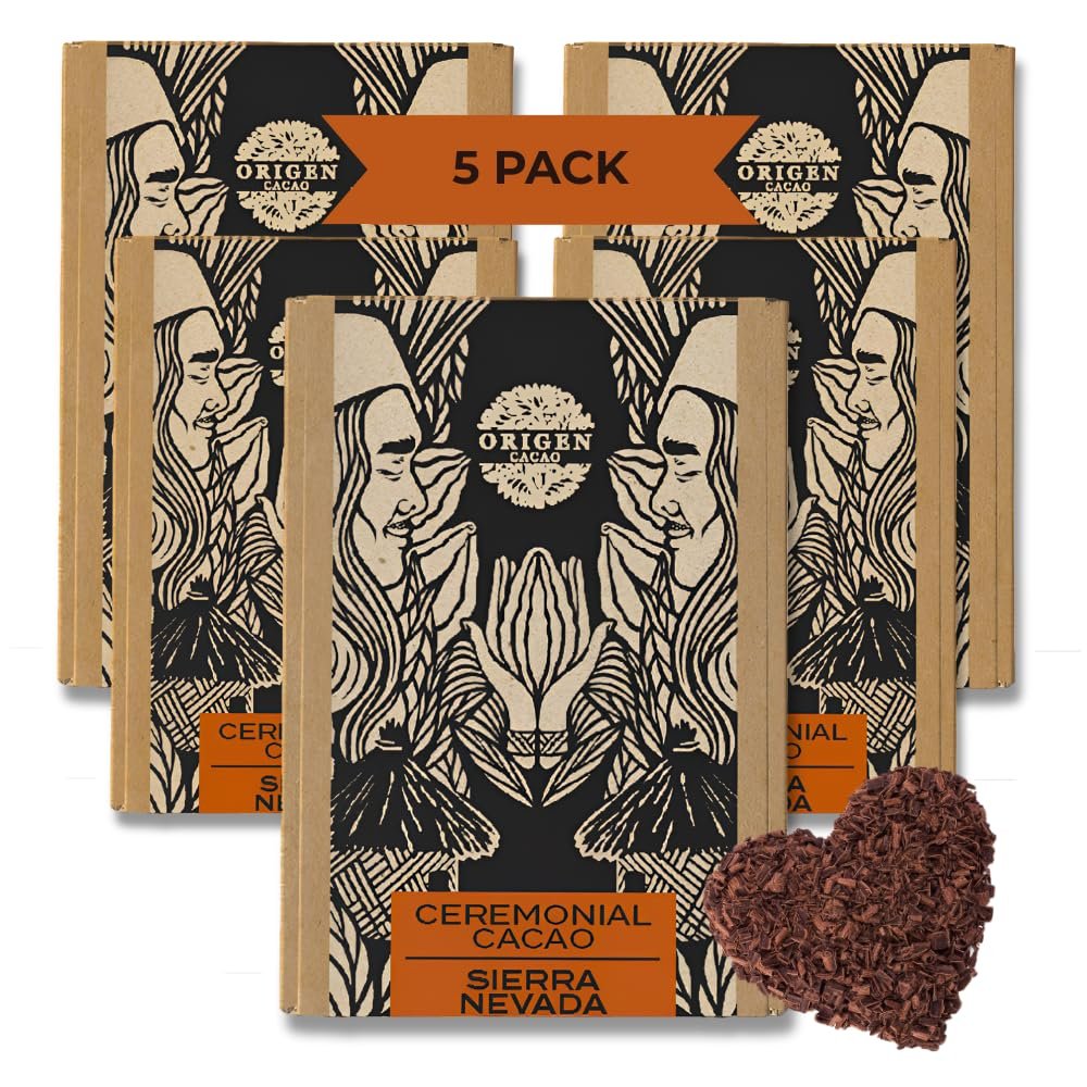 Origen Ceremonial Cacao 100% Pure Cacao Drink Unsweetened, Antioxidant-Rich Indigenous Criollo, Single-Origin Vegan Grated, 5 lb Bulk Pack