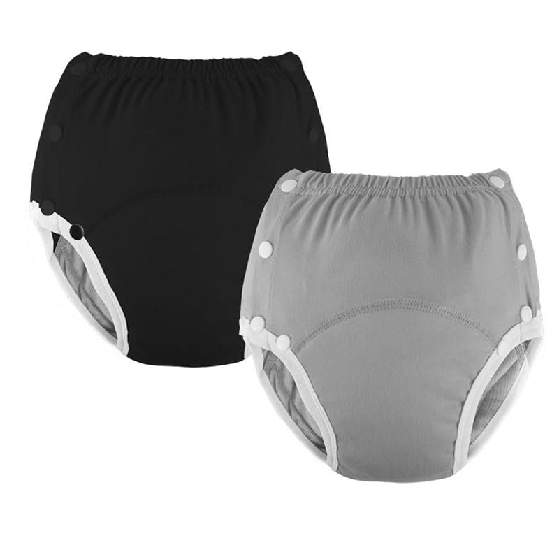 2 pcs of Washable Adult Cloth Diapers - one-Piece, Left/Right Opening, Reusable, Waterproof, Soft and Breathable Fabric Diapers, Elderly Assistance Products L
