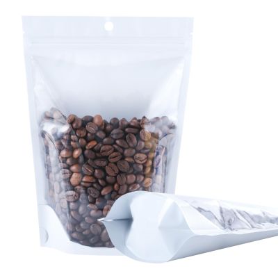 100 Pack Mylar Smell Proof Bags, Resealable Aluminum Foil Stand Up Pouches with Clear Window & Hang Hole, Reusable Zipper Lock Food Storage Heat Seal Sealable Bags for Packaging, White 7.0810.2 Inch