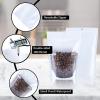 100 Pack Mylar Smell Proof Bags, Resealable Aluminum Foil Stand Up Pouches with Clear Window & Hang Hole, Reusable Zipper Lock Food Storage Heat Seal Sealable Bags for Packaging, White 7.0810.2 Inch view 3