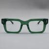 BETSION Retro Acetate Reading Glasses Thickened Square Eyeglasses Frames Nerd Men Women Full Rim Vintage (Green, 1, x) view 3