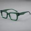 BETSION Retro Acetate Reading Glasses Thickened Square Eyeglasses Frames Nerd Men Women Full Rim Vintage (Green, 1, x) view 4