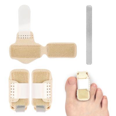 12 Pack Fabric Hammer Toe Corrector, Fabric Hammer Toe Wraps, Reusable Fabric Buddy Wraps for Broken Toes, Toe Bandages Protectors for Crooked Toes, Curled Toes, Bent Toes (White-Toe Splints 3PCS)