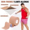 16 Rolls Kinesiology Tape, 2 inch x 16.4 Feet Waterproof Athletic Tape, Uncut Kinetic Tape, Elastic Muscle Tape, Sports Tape, Knee Tape for Exercise and Daily Use - Skin Color view 3