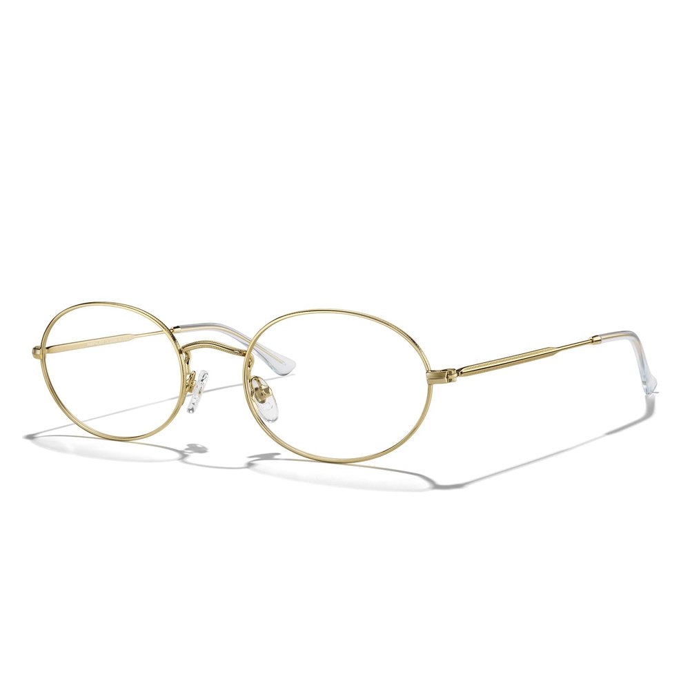 RB.Pilot Oval Reading Glasses for Women Men Blue Light Blocking Computer Thin Metal Full Rim Frame Readers