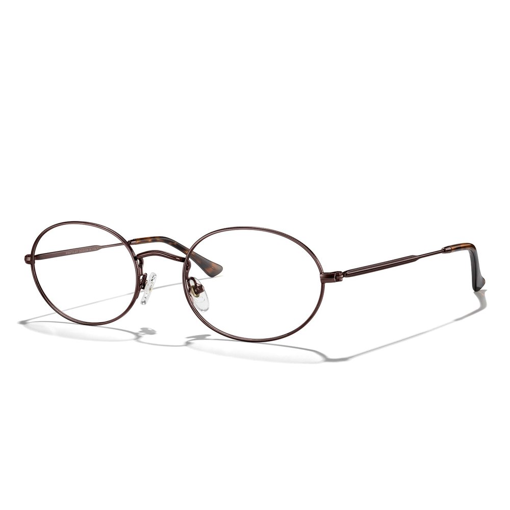 RB.Pilot Oval Reading Glasses for Women Men Blue Light Blocking Computer Thin Metal Full Rim Frame Readers