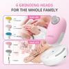 AIRSEE Baby Nail Trimmer Electric, Newborn Nail Clipper with Light, Safe & Easy Electric Nail File Baby Nail Clippers Baby Nail Care Set with LED Light, 6 Replacement Heads & Storage Case, Pink view 2
