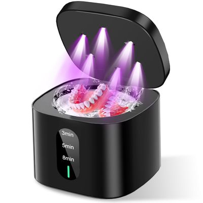 2026 New Ultrasonic Retainer Cleaner Machine 45kHz Retainer Cleaner with Digital Timer & 3 Modes, 200ML Large Capacity Ultrasonic Cleaner for Dentures, Night Guards, Braces, Aligner, Jewelry (Black)