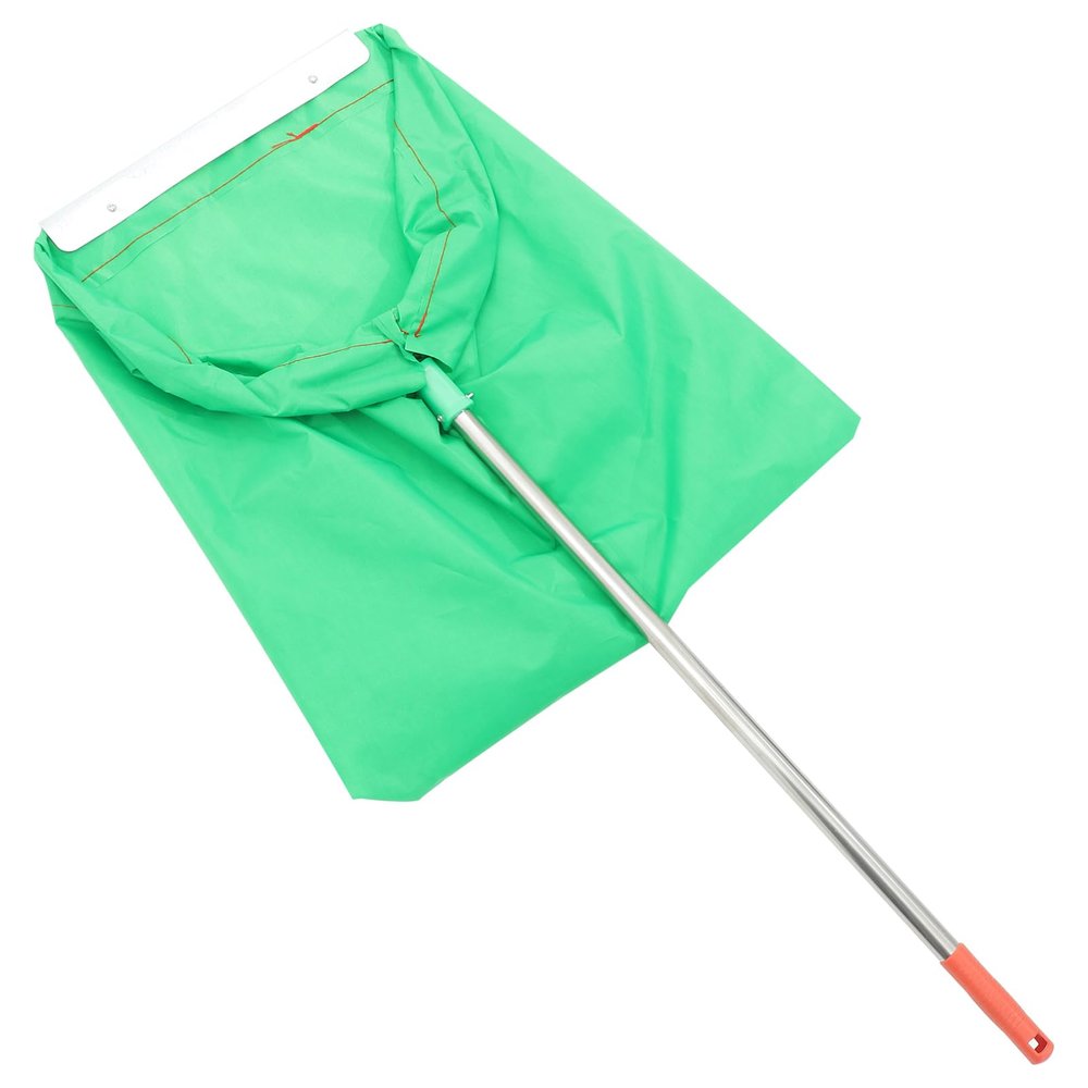 DECORNIJIA Green Removable Windproof Dustpan Long Handle Portable Outdoor Trash Picking Bag for Sanitation Workers Sturdy Garbage Holder for Yard Cleanup