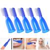 NOLITOY 10pcs Compact Finger Toothbrush Plastic Blue for Prison Cleaning view 3