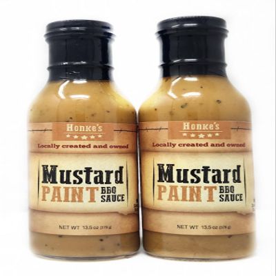 2 Pack of Barbecue Sauce Honkes Mustard Paint 13.5oz Bottles