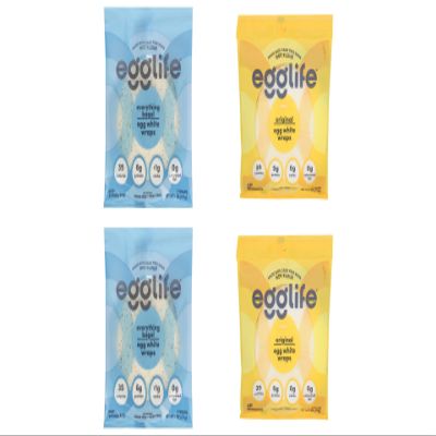 Egg White Wrap Original, 6 OZ (2 Pack) and Wrap Egg White Evry Bage, 6 OZ (2 Pack) Bundle - 4 PACK