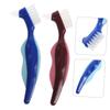 COLLBATH 2Pcs Double Sided Denture Brush Set for Effective Cleaning Portable Denture Toothbrush Soft Bristles for Elderly Care for Travel and Daily Use view 3