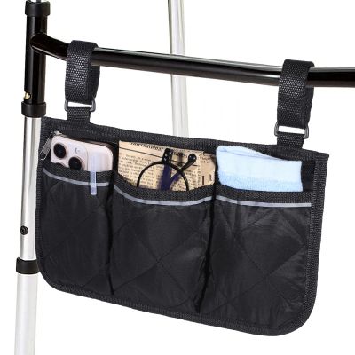 YBEATY Walker Bag Basket with Reflective Strips Walkers Rollator Organizer Carry Storage Pouch Wheel Chair Folding Basket Lightweight Large Capacity Organizer for Seniors Elderly Rollator Accessories