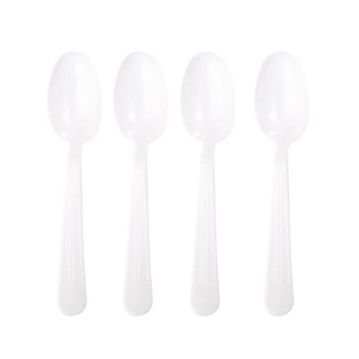 1000 Count Extra Disposable Plastic Tea Spoon White Silverware Reusable Disposable Cutlery, Bulk Heavy Duty Utensils, Great for Celebrations and Everyday Use