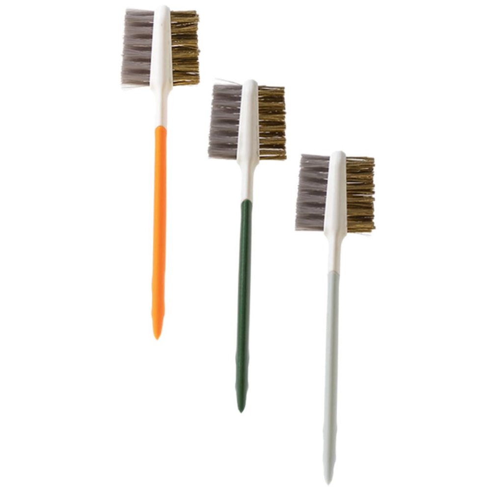 Sosoport 3Pcs Gas Stove Cleaner Brush Compact Double Ended Kitchen Cleaning Tools for Stovetop Easy to Wipe Food Stains Ergonomic Design High Grade