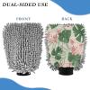 Safari Leaves Green Pigs Microfiber Mitt for Cars Non Scratch Car Washing Gloves Cleaning Wash Large view 2